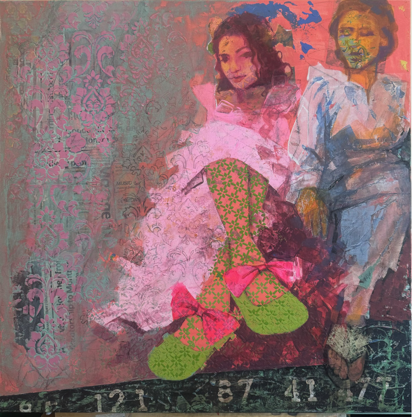 Somia Sharif, Montreal, QC, Canada. “Common Denominator,” mixed media.