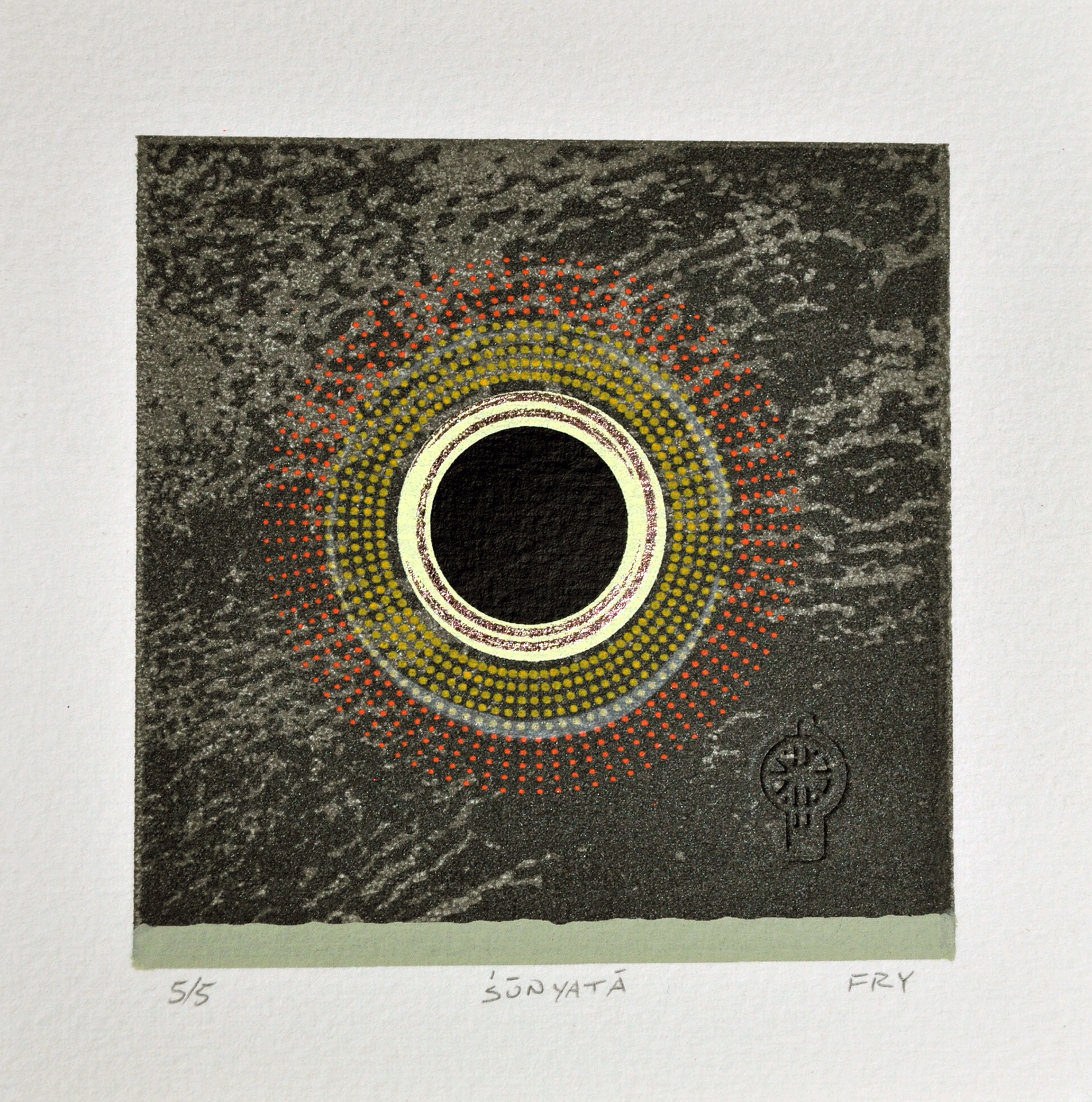 Gregory Fry, Florence, SC, USA. “Śūnyatā,” serigraphy, foil.