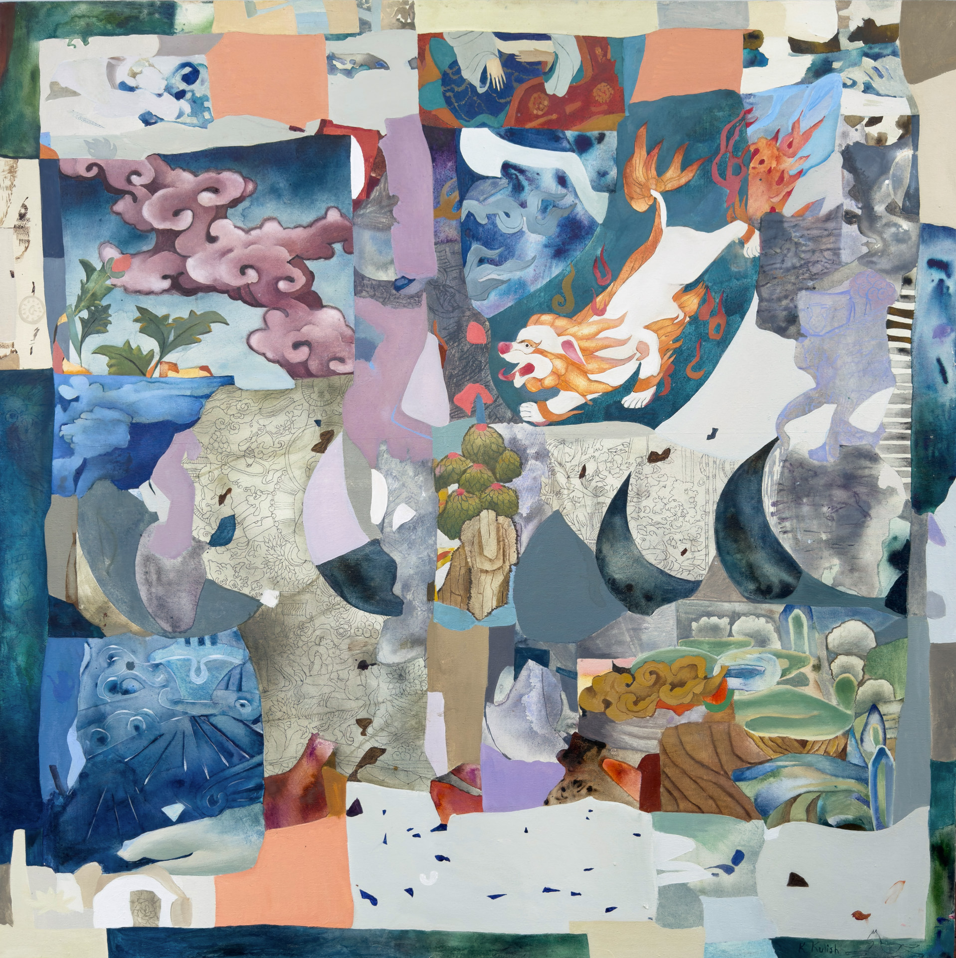 Kate Kulish, Gianyar, Bali, Indonesia. “The Horse,” oil, ink, markers on canvas.