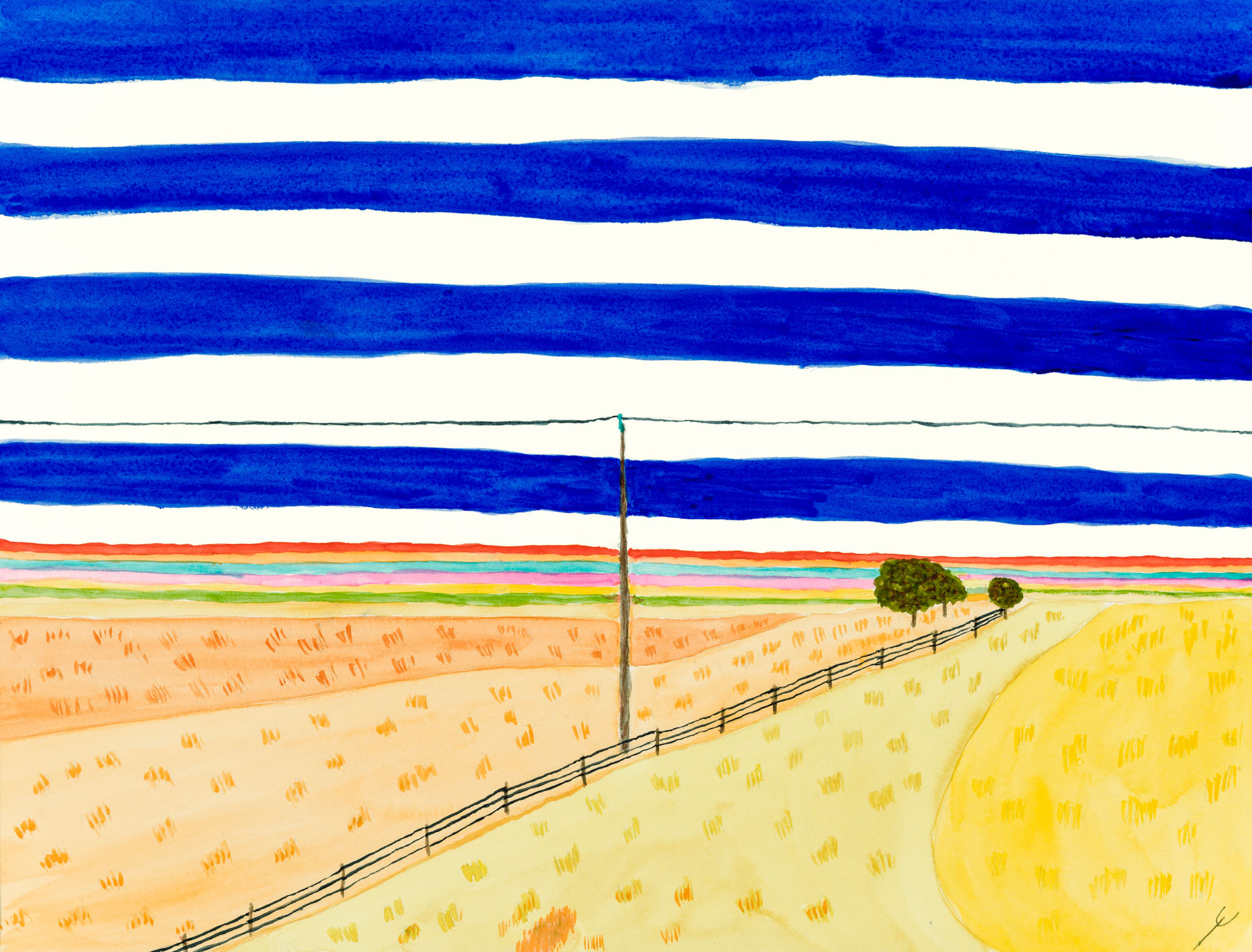 Bro Halff, Koloa, HI, USA. “Midsummer Pasture, Mercer County, North Dakota,” watercolor.