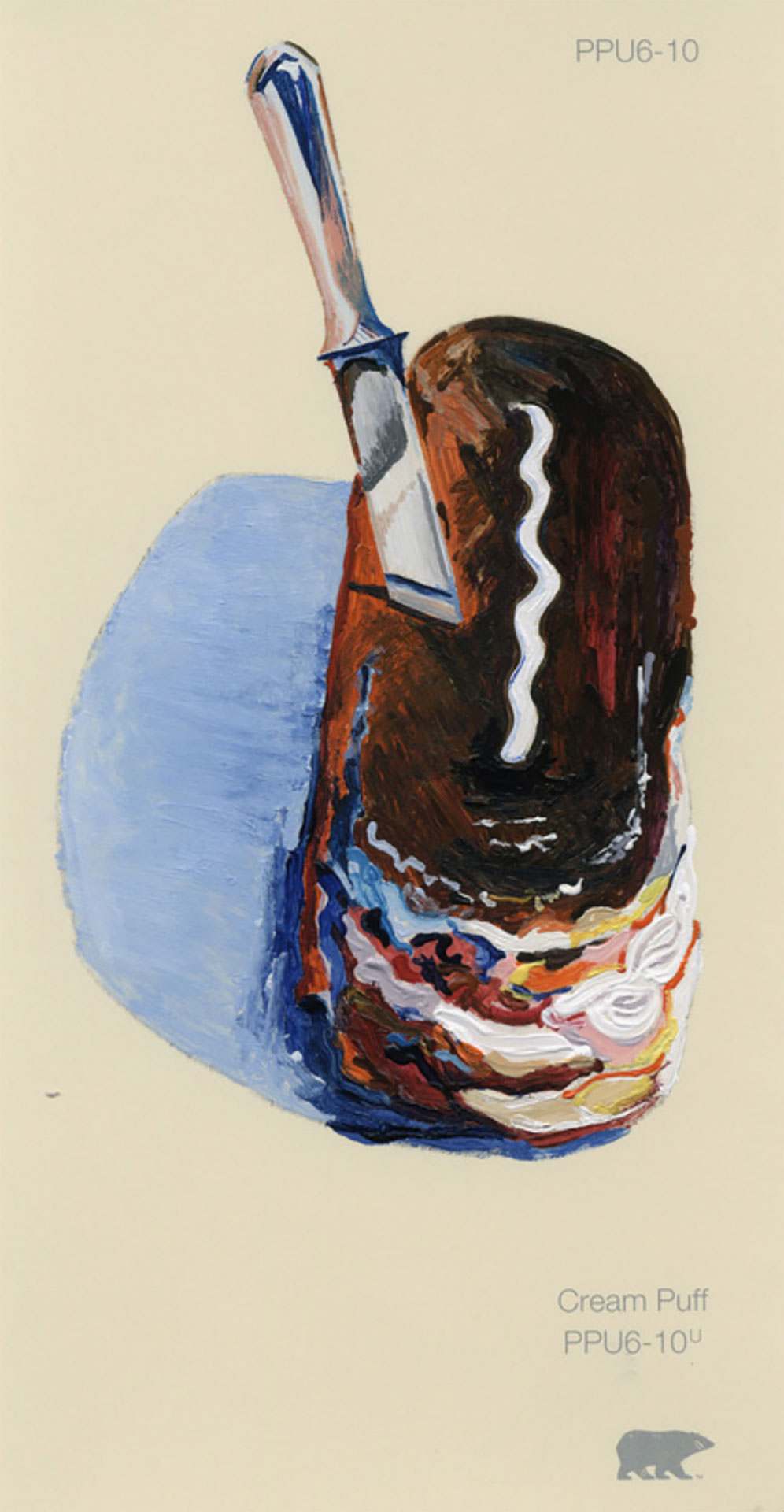 Todd Johnson, Knoxville, TN, USA. “Cream Puffs II,” acrylic on paint chip.