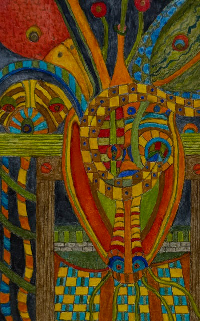 Jennifer Sugarman, Carmel, IN, USA. “Night Vision,” watercolor.