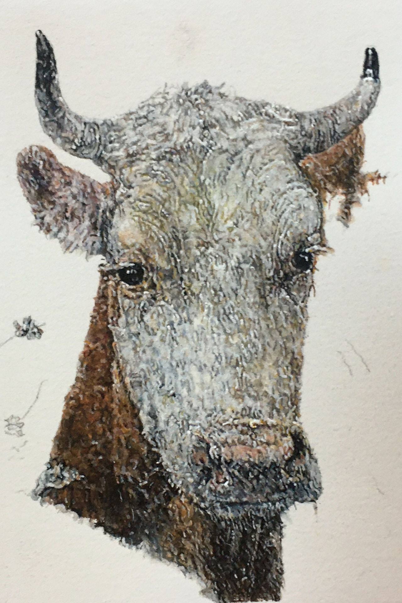 Dan Kirchhefer, Norman, OK, USA. “My Self-Portrait as a Cow,” watercolor, gouache, pastel, pencil.