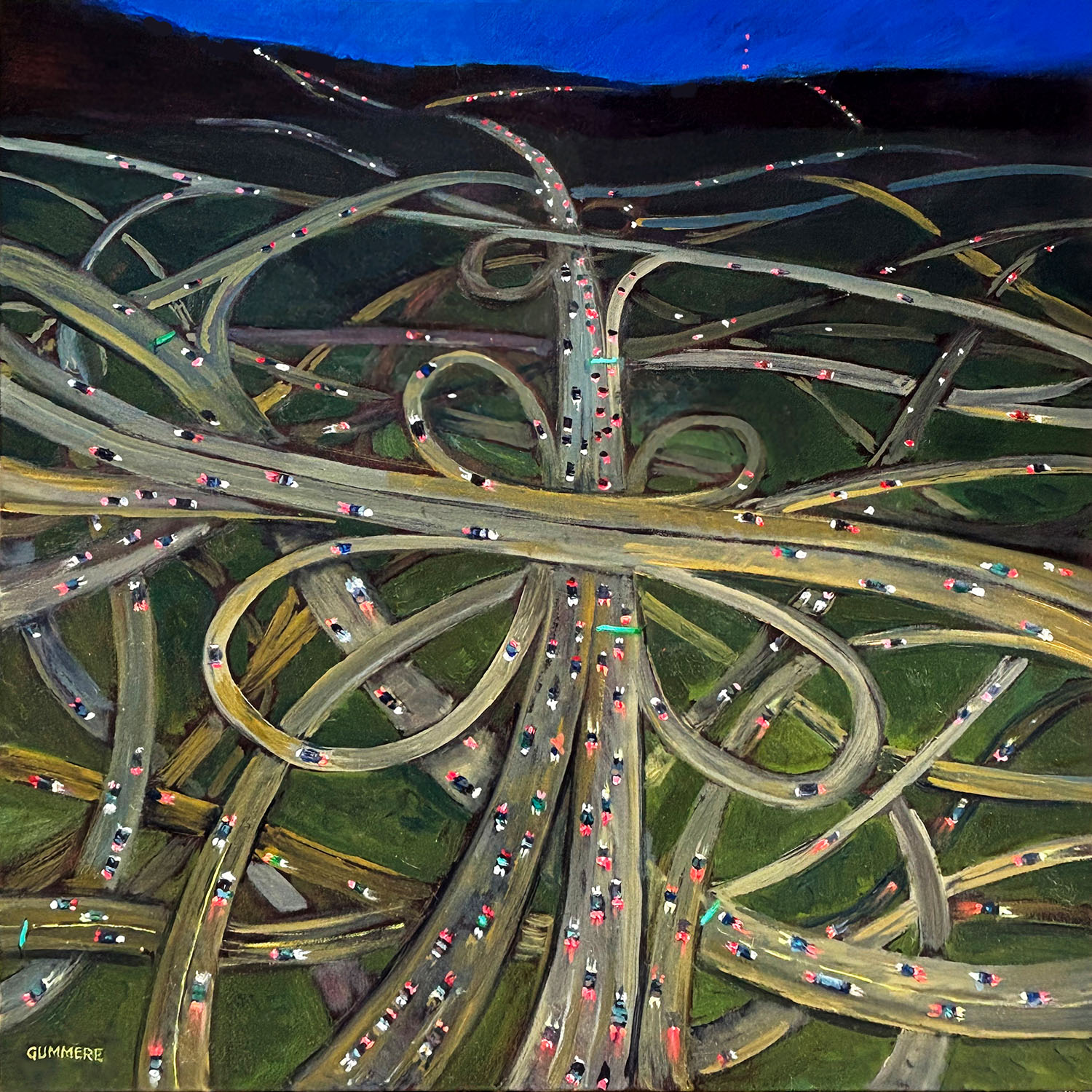 John Gummere, Morrisville, PA, USA. “What Exit?,” oil on canvas.