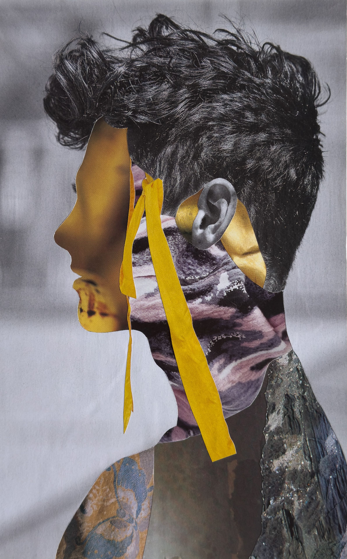 Rumi Tominaga, Suginami-ku, Tokyo, Japan. “Self Portrait 011,” hand cut collage on archival paper.