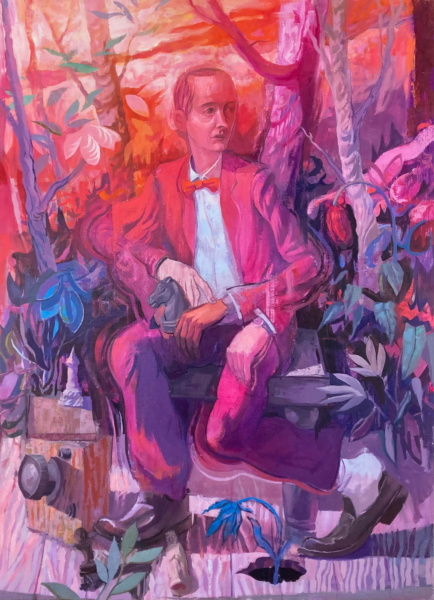 Joseph Holsapple, Woodway, TX, USA. “The Director,” oil on panel.