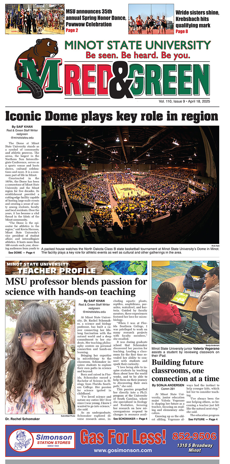 MSU Red & Green Newspaper Front March 28, 2025