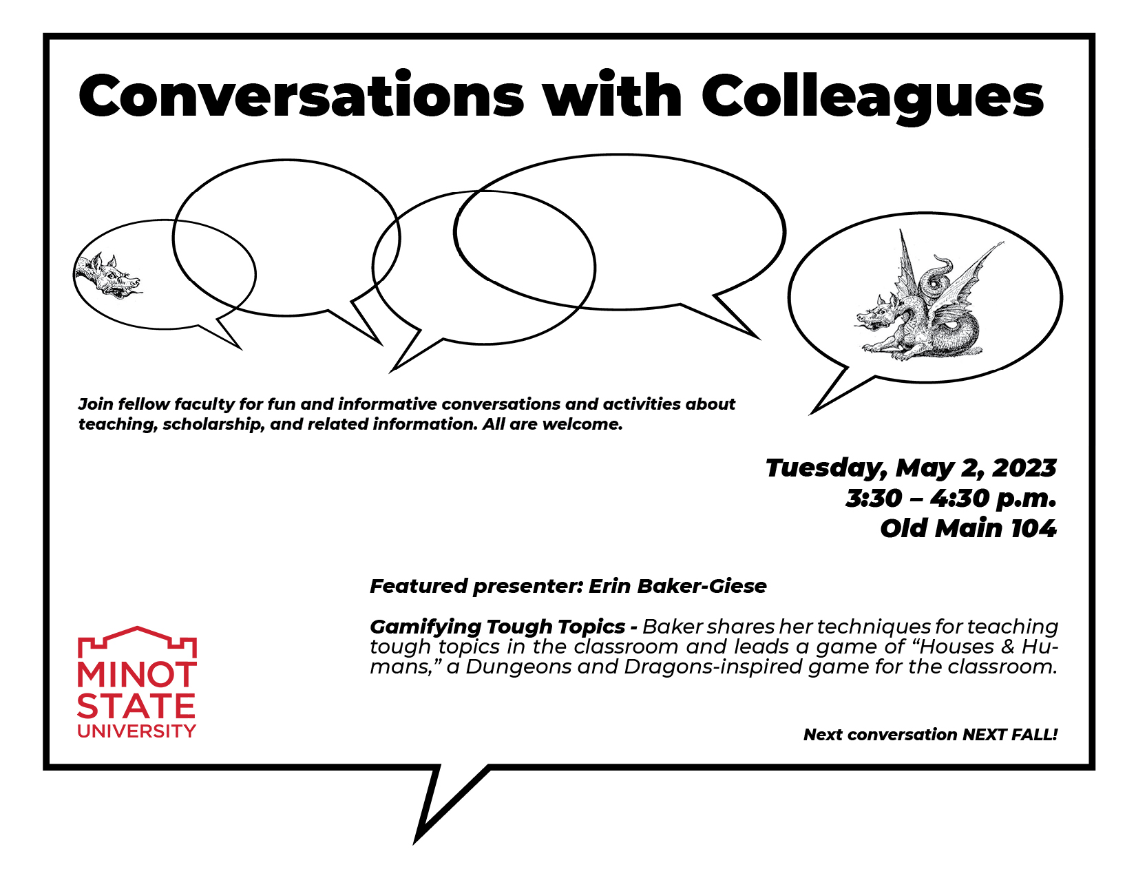 Conversations with Colleagues poster May 2, 2023