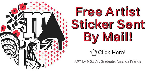 Free Artist Sticker Sent by Mail - Click Here