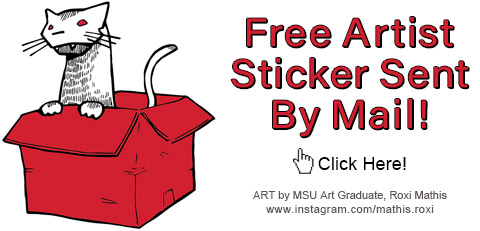 Free Artist Sticker Sent by Mail - Click Here