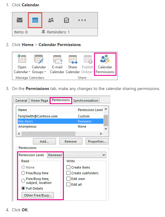 Calendar -> Calendar Permissions