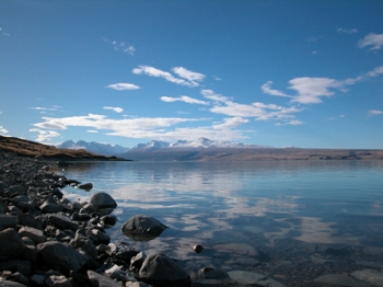 Scenic landscape in New Zealand 