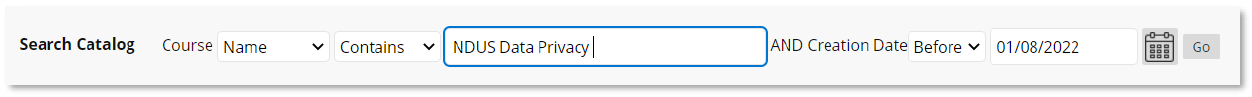 Data Privacy - search catalog for NDUS Data Privacy