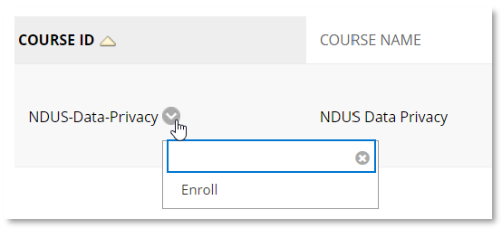 For the course ID of NDUS-Data-Privacy choose enroll