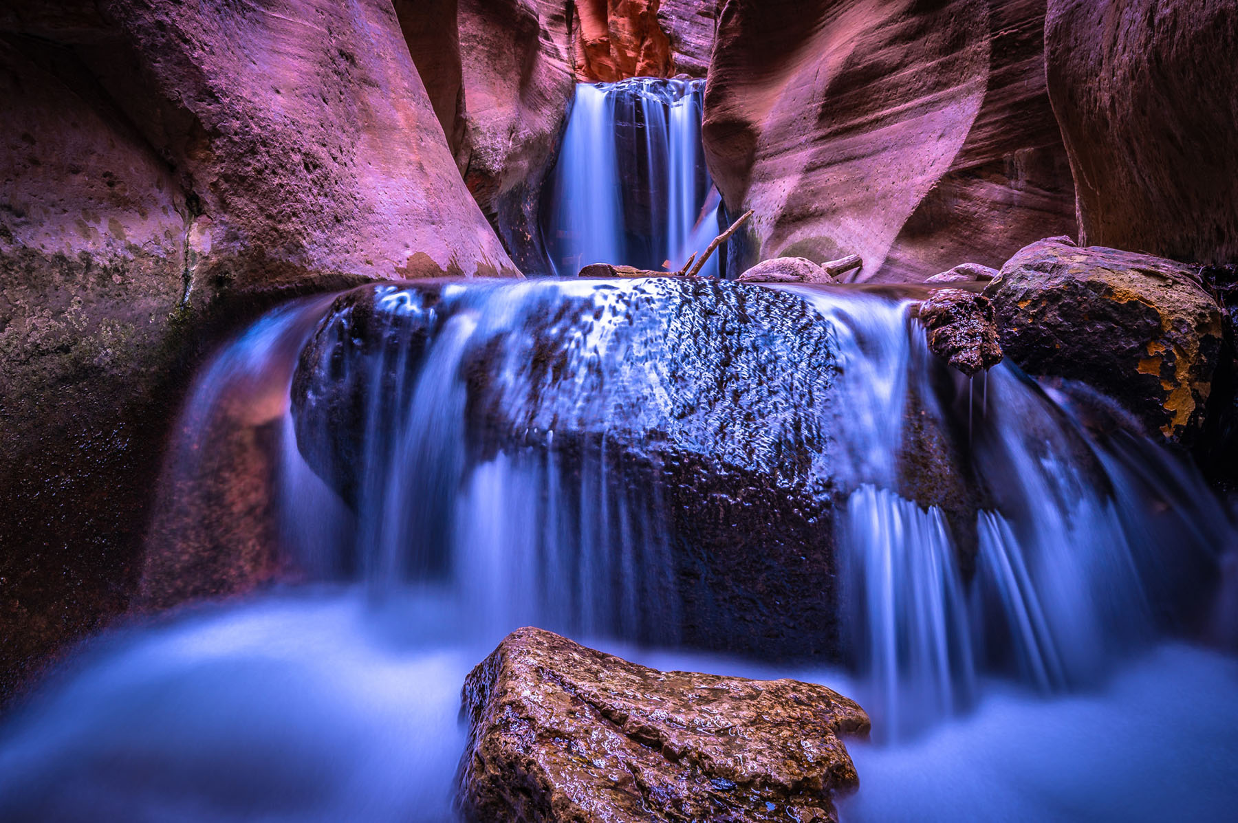 Jeremy Janus, Denver, CO. “Waterfalls and Canyon Walls,” metal infused print.