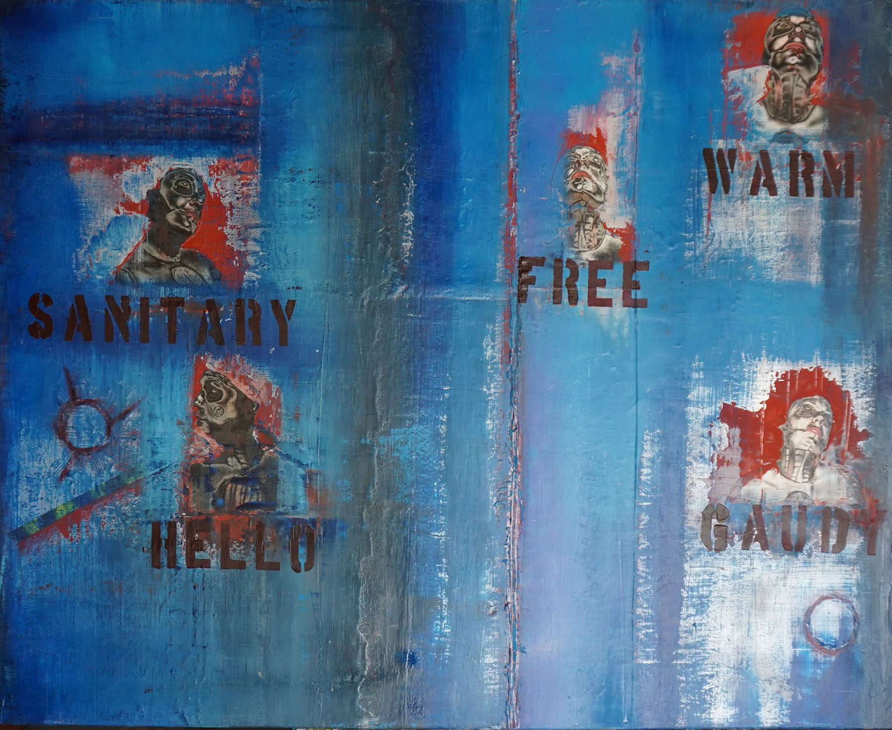 Mark Holter, Fargo, ND. “Modern Communication,” mixed media on canvas.