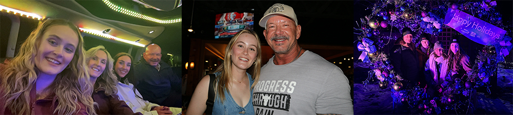 Minot State student Brooklyn Hanelt poses for photos with family