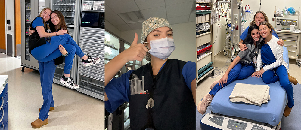 Maddie Mercer with fellow nurses