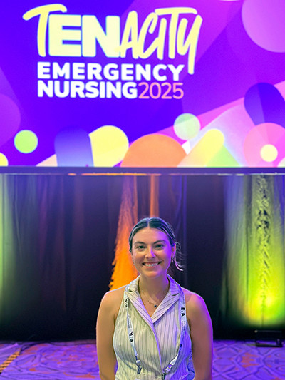 Maddie Mercer at a speaking event