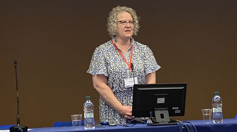 MSU's Holly Pedersen presents at a conference