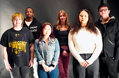 Minot State art students presenting their capstone project