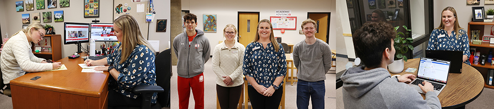 Collage of phtoos with Heather Martin at the Academic Support Center