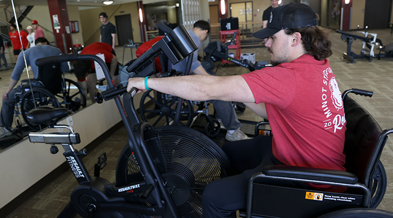 Students use adaptive and inclusive equipment