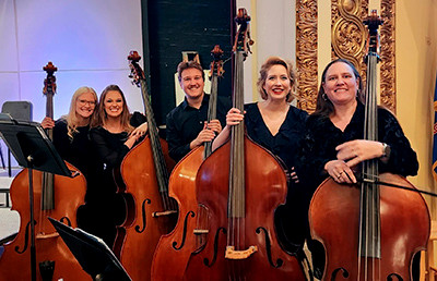 Senior Nathan Sagsveen with fellow musicians